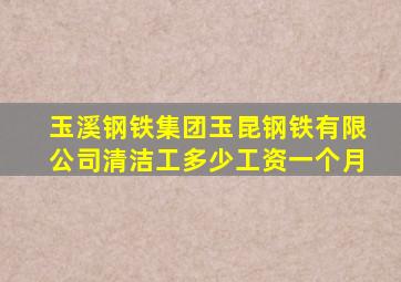 玉溪钢铁集团玉昆钢铁有限公司清洁工多少工资一个月