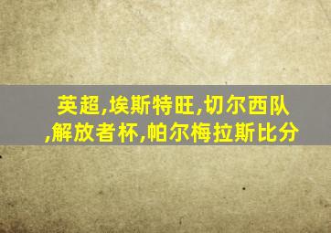 英超,埃斯特旺,切尔西队,解放者杯,帕尔梅拉斯比分